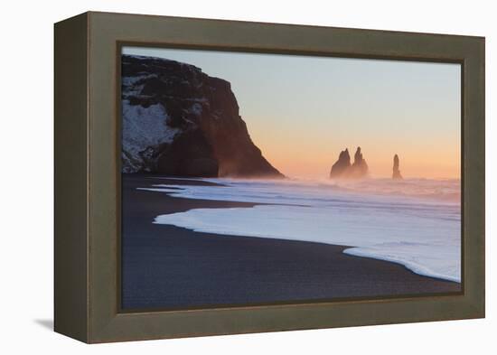 Iceland, South Iceland, the Black Beach of Vik-Alessandro Carboni-Framed Premier Image Canvas