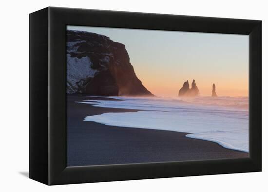 Iceland, South Iceland, the Black Beach of Vik-Alessandro Carboni-Framed Premier Image Canvas