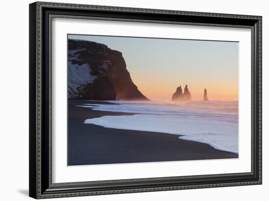 Iceland, South Iceland, the Black Beach of Vik-Alessandro Carboni-Framed Photographic Print