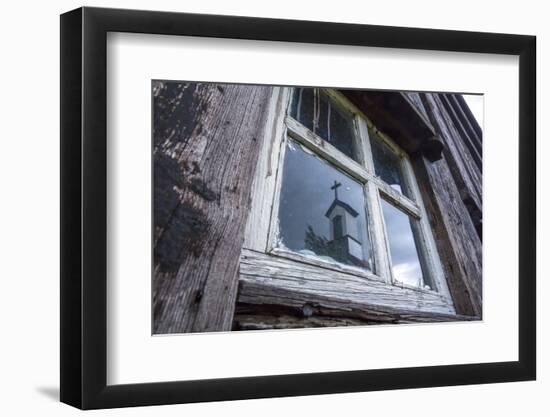 Iceland, Southern Land, Church Reflected in a House Window-Gavriel Jecan-Framed Photographic Print