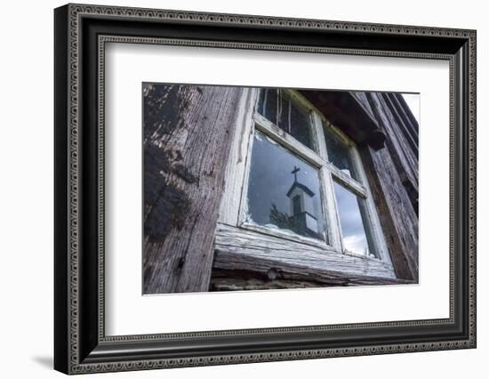 Iceland, Southern Land, Church Reflected in a House Window-Gavriel Jecan-Framed Photographic Print