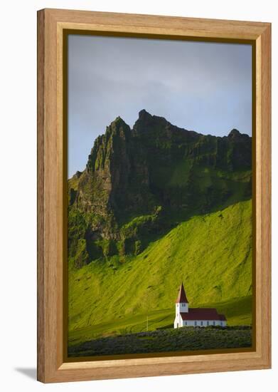 Iceland. Vik I Myrdal. Church on the Hill-Inger Hogstrom-Framed Premier Image Canvas