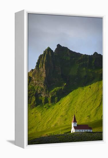 Iceland. Vik I Myrdal. Church on the Hill-Inger Hogstrom-Framed Premier Image Canvas