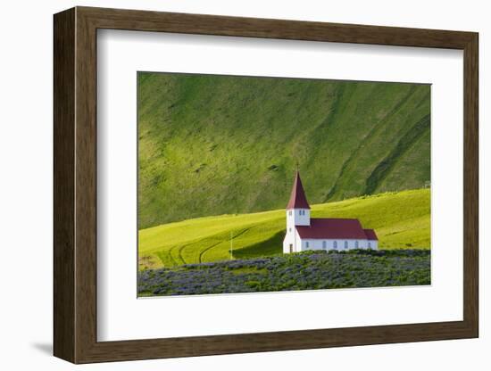 Iceland. Vik I Myrdal. Church on the Hill-Inger Hogstrom-Framed Photographic Print