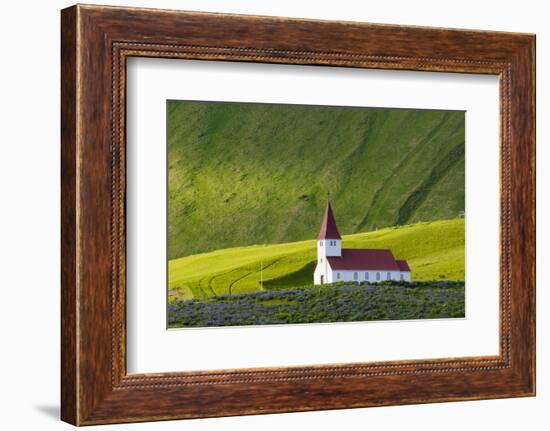 Iceland. Vik I Myrdal. Church on the Hill-Inger Hogstrom-Framed Photographic Print