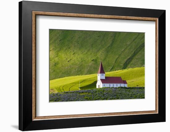 Iceland. Vik I Myrdal. Church on the Hill-Inger Hogstrom-Framed Photographic Print