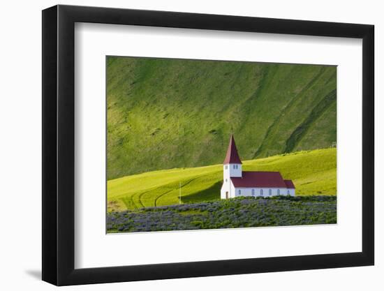 Iceland. Vik I Myrdal. Church on the Hill-Inger Hogstrom-Framed Photographic Print