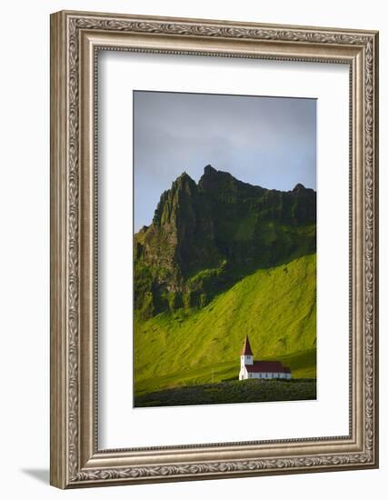 Iceland. Vik I Myrdal. Church on the Hill-Inger Hogstrom-Framed Photographic Print