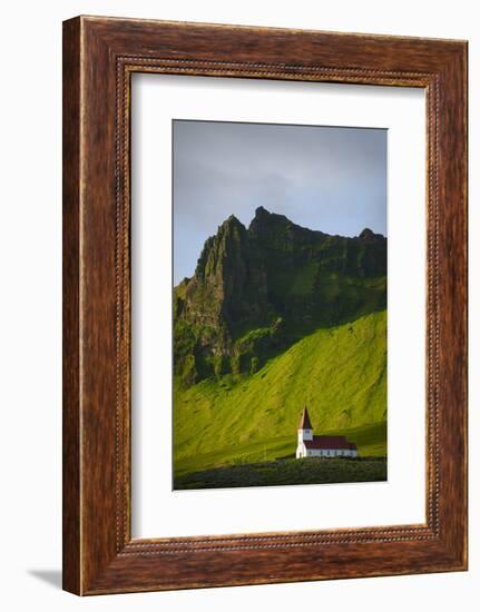 Iceland. Vik I Myrdal. Church on the Hill-Inger Hogstrom-Framed Photographic Print