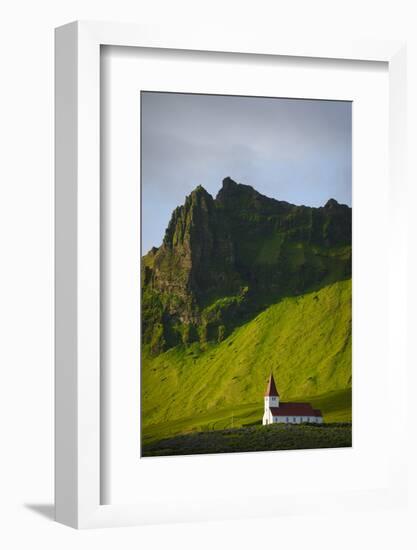 Iceland. Vik I Myrdal. Church on the Hill-Inger Hogstrom-Framed Photographic Print