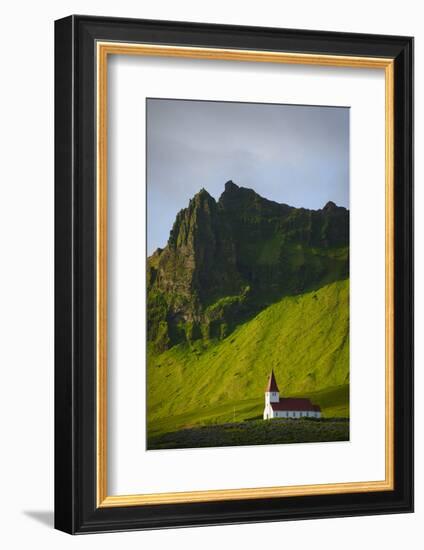 Iceland. Vik I Myrdal. Church on the Hill-Inger Hogstrom-Framed Photographic Print