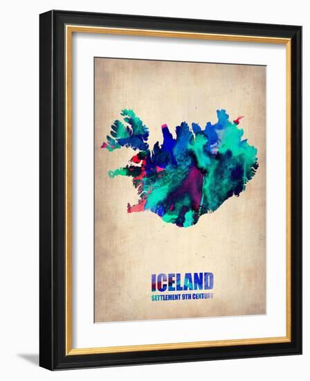 Iceland Watercolor Poster-NaxArt-Framed Art Print