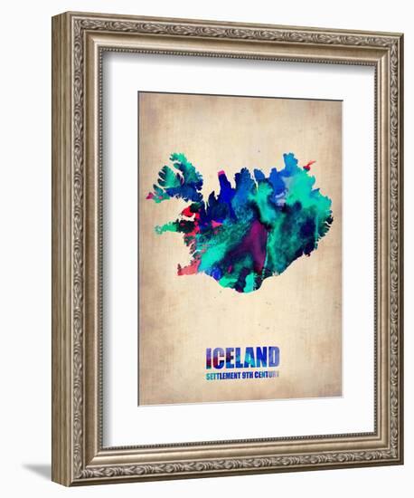 Iceland Watercolor Poster-NaxArt-Framed Art Print