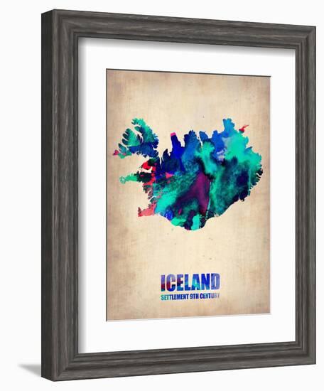 Iceland Watercolor Poster-NaxArt-Framed Art Print