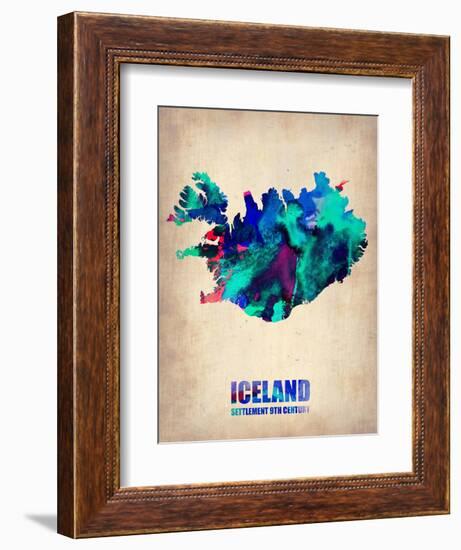 Iceland Watercolor Poster-NaxArt-Framed Art Print