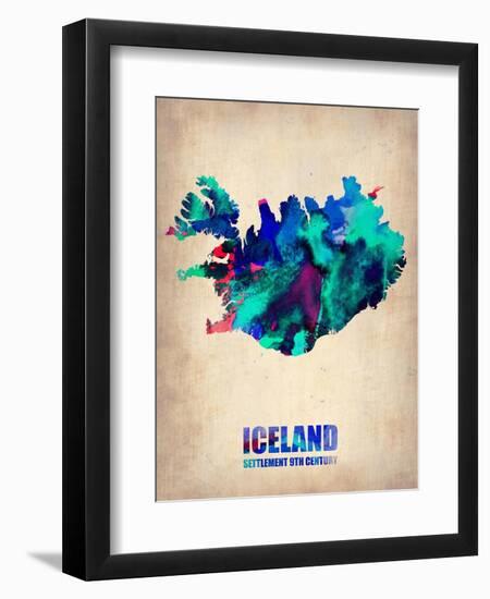 Iceland Watercolor Poster-NaxArt-Framed Art Print