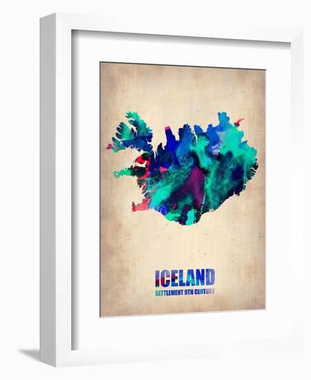 Iceland Watercolor Poster-NaxArt-Framed Art Print