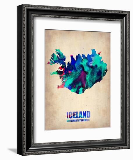 Iceland Watercolor Poster-NaxArt-Framed Art Print