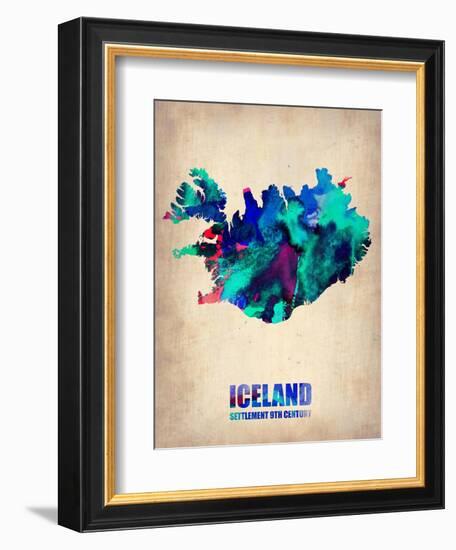 Iceland Watercolor Poster-NaxArt-Framed Art Print