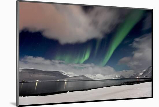 Iceland, West Fjords, Aurora Borealis, Aurora Borealis About the Dyrafjördur Close Pingeyri-Bernd Rommelt-Mounted Photographic Print