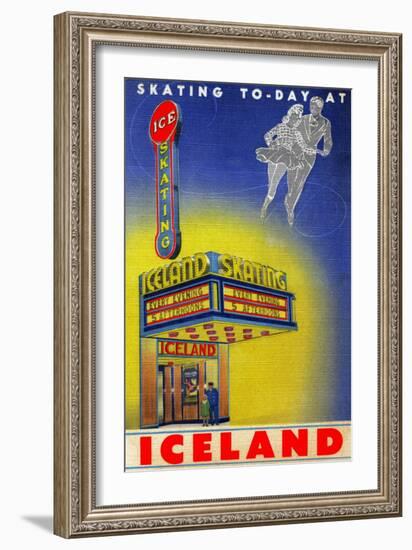 Iceland-Curt Teich & Company-Framed Art Print