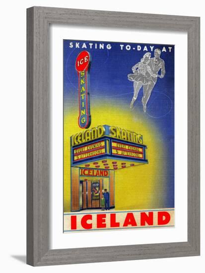 Iceland-Curt Teich & Company-Framed Art Print