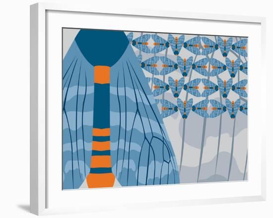 Icelandic Blue Bees-Belen Mena-Framed Giclee Print