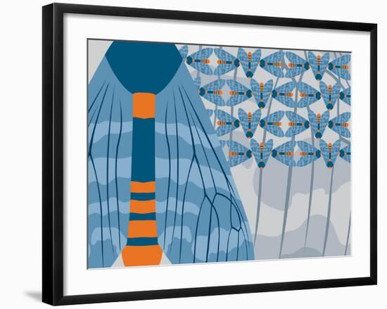 Icelandic Blue Bees-Belen Mena-Framed Giclee Print