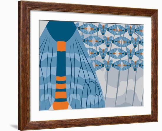 Icelandic Blue Bees-Belen Mena-Framed Giclee Print