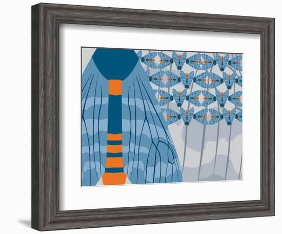 Icelandic Blue Bees-Belen Mena-Framed Giclee Print