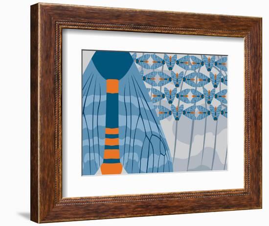 Icelandic Blue Bees-Belen Mena-Framed Giclee Print