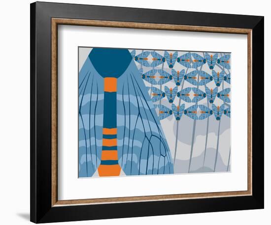 Icelandic Blue Bees-Belen Mena-Framed Giclee Print