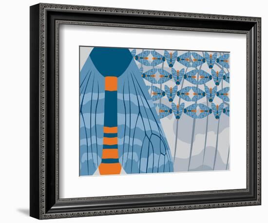 Icelandic Blue Bees-Belen Mena-Framed Giclee Print