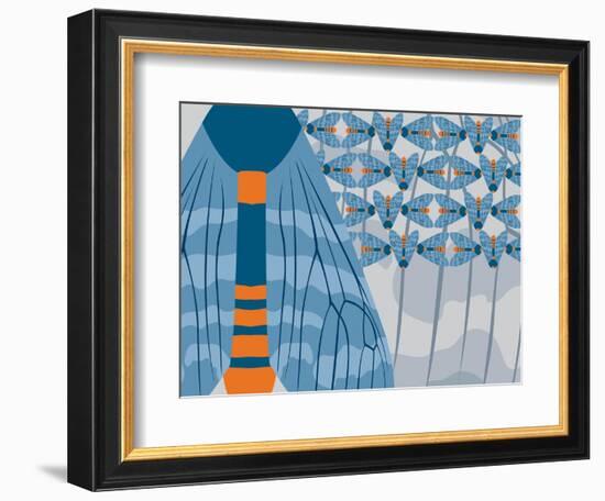 Icelandic Blue Bees-Belen Mena-Framed Giclee Print