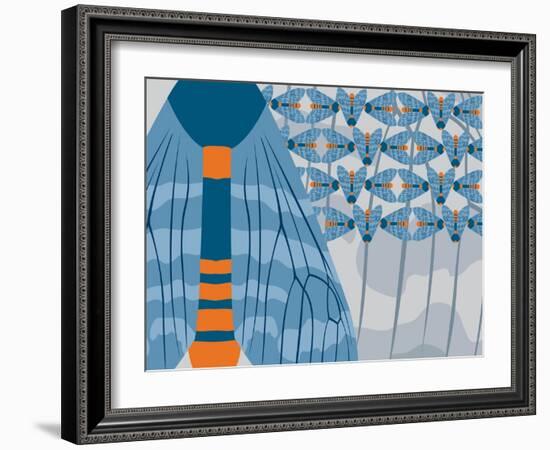 Icelandic Blue Bees-Belen Mena-Framed Giclee Print