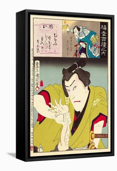 Ichikawa Danjuro Engei Hyakuban - Omori Hikoshichi-Kunichika toyohara-Framed Premier Image Canvas