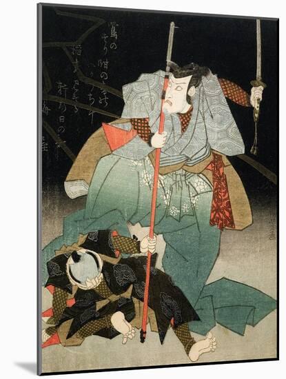 Ichikawa Danjuro VII Overpowering an Officer of the Law, C.1830-44-Kuniyoshi Utagawa-Mounted Giclee Print