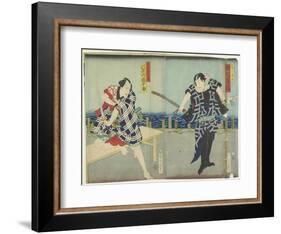 Ichimura Kakitsu I as Chokichi, Kawarasaki Gonjuro I as a Gallant, January 1866-Toyohara Kunichika-Framed Giclee Print