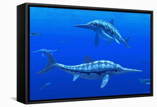 Ichthyosaur Marine Reptiles-Chris Butler-Framed Premier Image Canvas