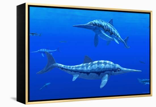 Ichthyosaur Marine Reptiles-Chris Butler-Framed Premier Image Canvas