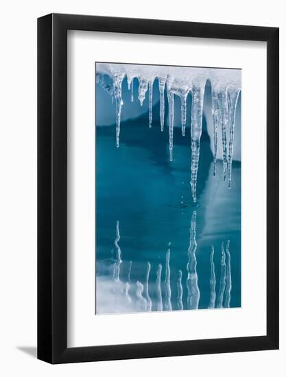 Icicles Mirrored in Calm Water from Ice Floating in the Neumayer Channel Near Wiencke Island-Michael Nolan-Framed Photographic Print