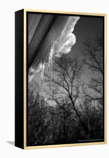 Icicles on Gutter-null-Framed Stretched Canvas