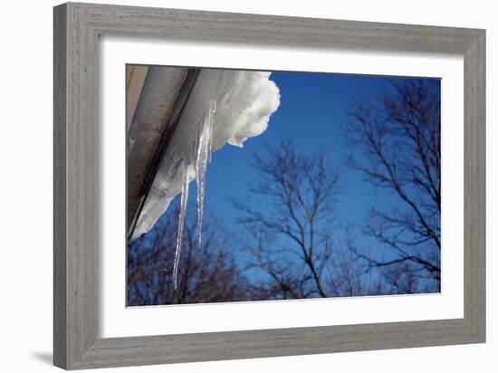 Icicles on Gutter-null-Framed Photo