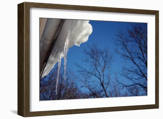 Icicles on Gutter-null-Framed Photo