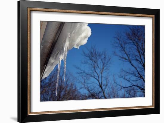 Icicles on Gutter-null-Framed Photo