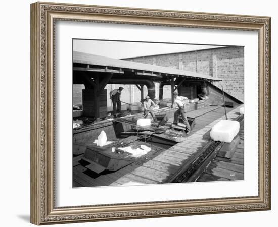 Icing Cars, Cold Storage Plant at Zillah, 1915-Asahel Curtis-Framed Giclee Print