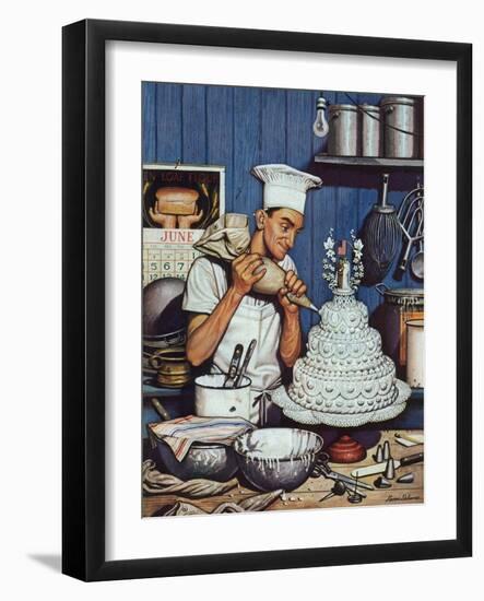 "Icing the Wedding Cake," June 16, 1945-Stevan Dohanos-Framed Giclee Print