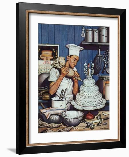 "Icing the Wedding Cake," June 16, 1945-Stevan Dohanos-Framed Giclee Print