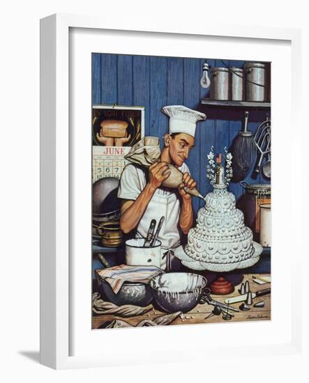 "Icing the Wedding Cake," June 16, 1945-Stevan Dohanos-Framed Giclee Print