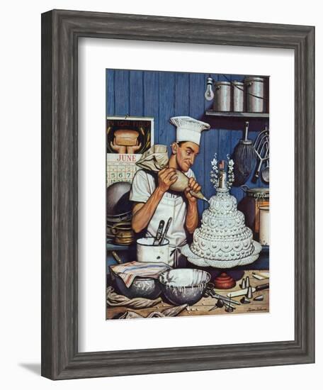 "Icing the Wedding Cake," June 16, 1945-Stevan Dohanos-Framed Giclee Print